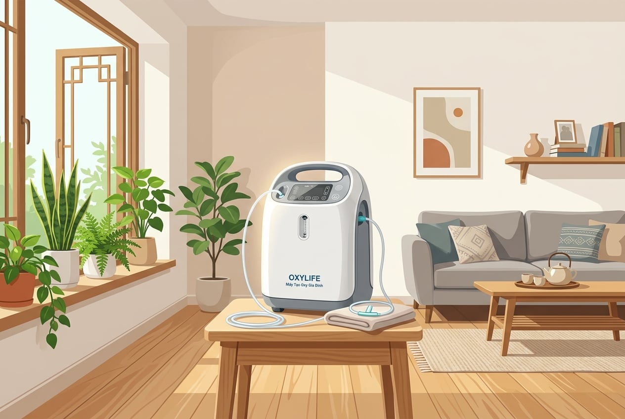 Hướng dẫn cách vận hành máy tạo oxy gia đình an toàn cho người cao tuổi ở Gò Quao