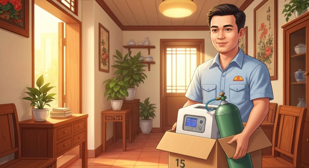 Tại sao dịch vụ giao thiết bị oxy tận nơi tại Châu Thành lại là giải pháp tối ưu cho gia đình