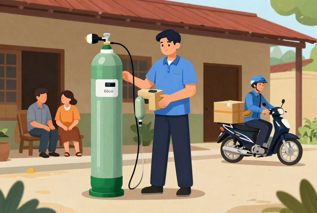 Cần tư vấn thuê máy tạo oxy 3 lít cho người bệnh tại Giồng Riềng