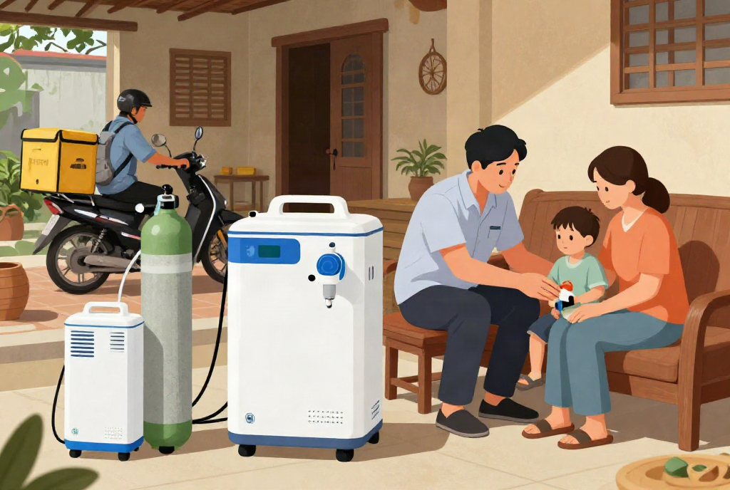 Thuê máy thở oxy gia đình 10 lít - Tiêu chí lựa chọn dịch vụ cho thuê thiết bị y tế uy tín