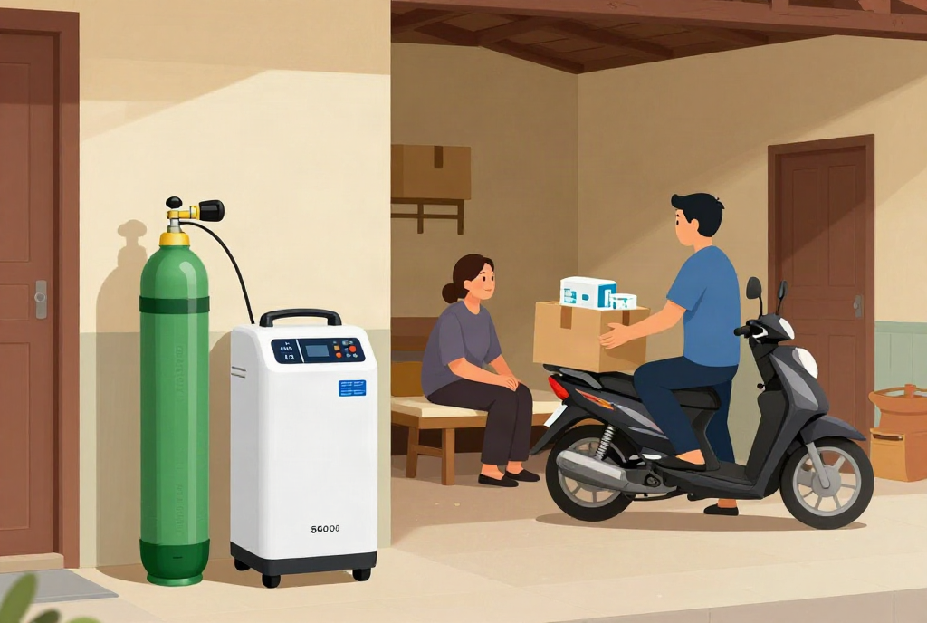 Tư vấn thuê máy tạo oxy 5 lít cho người bệnh tại Giang Thành
