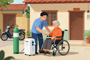 Mua xe lăn tay hay xe lăn điện cho người già yếu tại Kiên Lương?