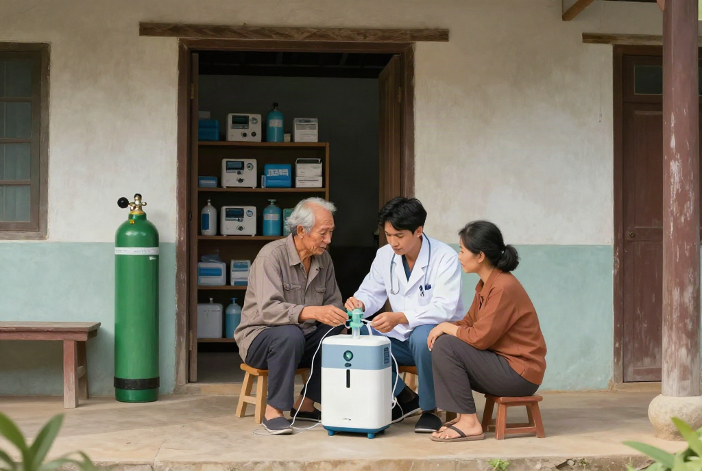 Dịch vụ giao máy tạo oxy gia đình tận nơi 24/7 tại Thoại Sơn