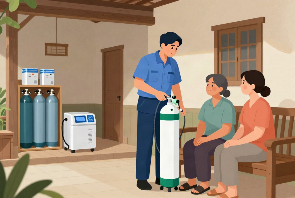 thuê bình oxy y tế 15 lít - Tư vấn và chuẩn bị thiết bị